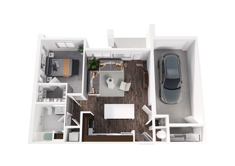 Floor plan for 1 bed, 1 bath, 800 sqft